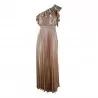 ABITO PLISSE VOLANT SO ALLURE L1045 CHAMPAGNE