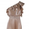 ABITO PLISSE VOLANT SO ALLURE L1045 CHAMPAGNE