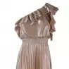 ABITO PLISSE VOLANT SO ALLURE L1045 CHAMPAGNE