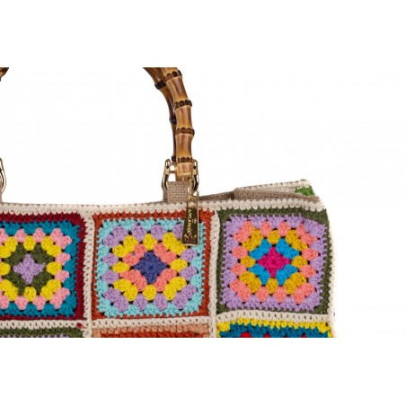 BORSA CROCHET GRANDE DUE MANICI   / LA MILANESA XC1B BEIGE