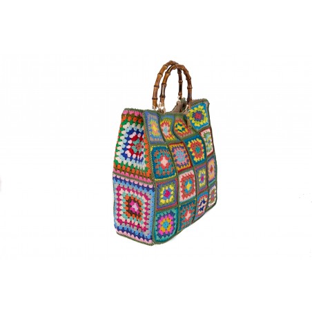 BORSA CROCHET GRANDE DUE MANICI   / LA MILANESA XC1V VERDE