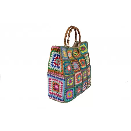 BORSA CROCHET GRANDE DUE MANICI   / LA MILANESA XC1V VERDE