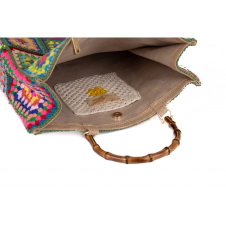 BORSA CROCHET GRANDE DUE MANICI   / LA MILANESA XC1V VERDE
