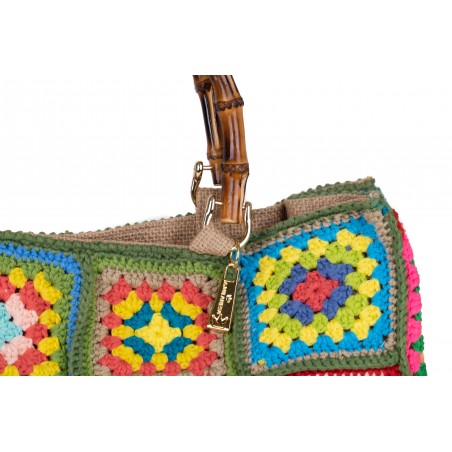 BORSA CROCHET GRANDE DUE MANICI   / LA MILANESA XC1V VERDE