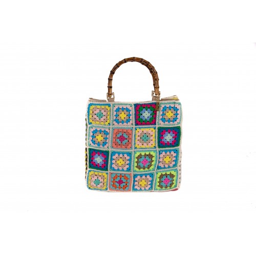 BORSA CROCHET MEDIA DUE MANICI / LA MILANESA XC2B BEIGE