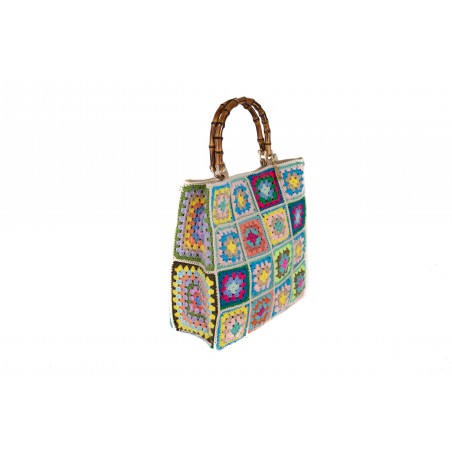 BORSA CROCHET MEDIA DUE MANICI / LA MILANESA XC2B BEIGE
