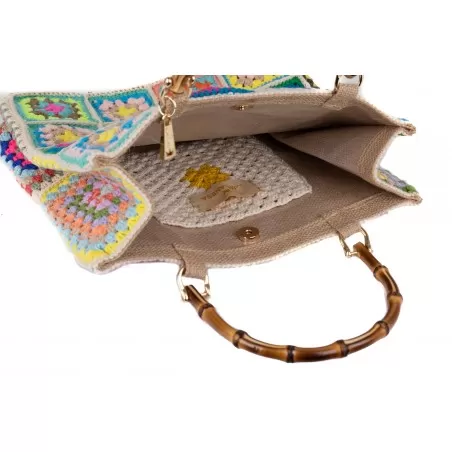 BORSA CROCHET MEDIA DUE MANICI / LA MILANESA XC2B BEIGE