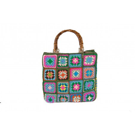 BORSA CROCHET MEDIA DUE MANICI / LA MILANESA XC2V VERDE
