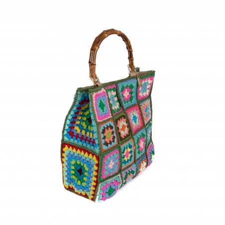 BORSA CROCHET MEDIA DUE MANICI / LA MILANESA XC2V VERDE