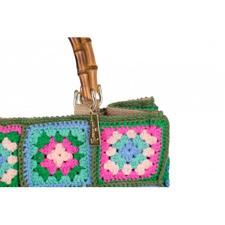 BORSA CROCHET MEDIA DUE MANICI / LA MILANESA XC2V VERDE