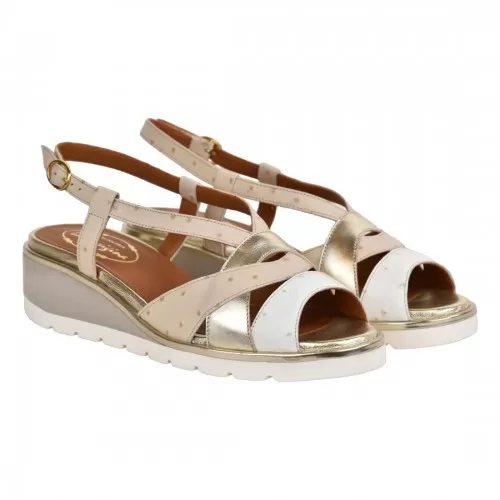 SANDALO CON  ZEPPA LA PARIGINA 10589 BIANCO