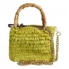 BORSA RETTANGOLARE PICCIOLA CON FRANGIA LUNGA CHICA SMERALDO LIME