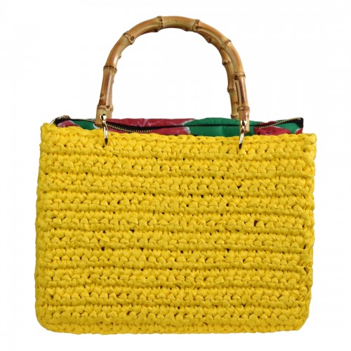 BORSA RETTANGOLARE MEDIA CON MANICI IN BAMBOO CHICA VENERE SUN