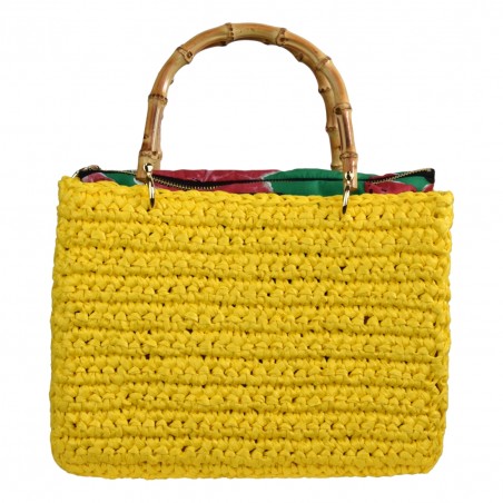 BORSA RETTANGOLARE MEDIA CON MANICI IN BAMBOO CHICA VENERE SUN