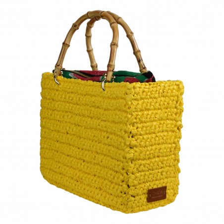 BORSA RETTANGOLARE MEDIA CON MANICI IN BAMBOO CHICA VENERE SUN