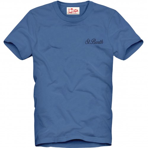 T SHIRT GARMENT DYED SB PALM DEN17 EMB MC2 SAINT BARTH DOVER 04661D