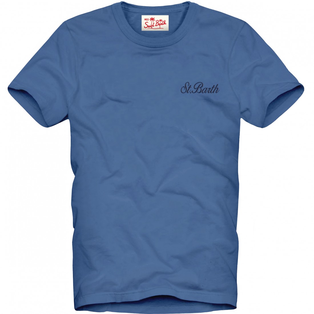 T SHIRT GARMENT DYED SB PALM DEN17 EMB MC2 SAINT BARTH DOVER 04661D