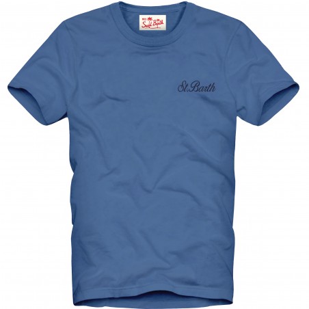 T SHIRT GARMENT DYED SB PALM DEN17 EMB MC2 SAINT BARTH DOVER 04661D