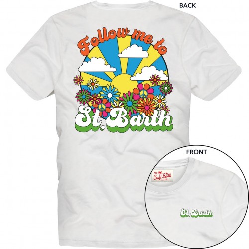 COTTON CLASSIC T SHIRT FOLLOW ME SBARTH 01N MC2 SAINT BARTH TSHIRTMAN 06378D