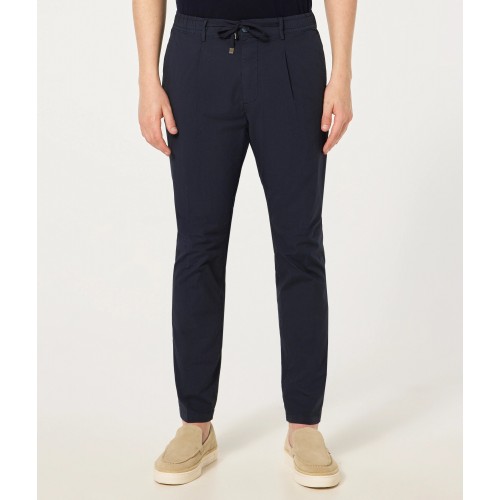 PANTALONE SLIM COULISSE CRUNA MITTE.1101 BLU