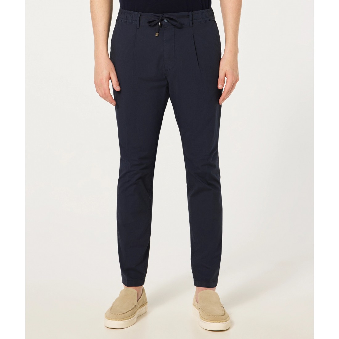 PANTALONE SLIM COULISSE CRUNA MITTE.1101 BLU