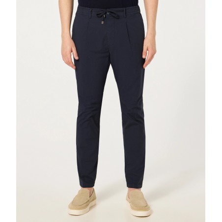 PANTALONE SLIM COULISSE CRUNA MITTE.1101 BLU