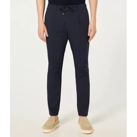 PANTALONE SLIM COULISSE CRUNA MITTE.1101 BLU