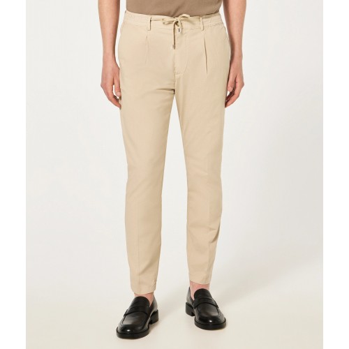 PANTALONE SLIM COULISSE CRUNA MITTE.1101 BURRO