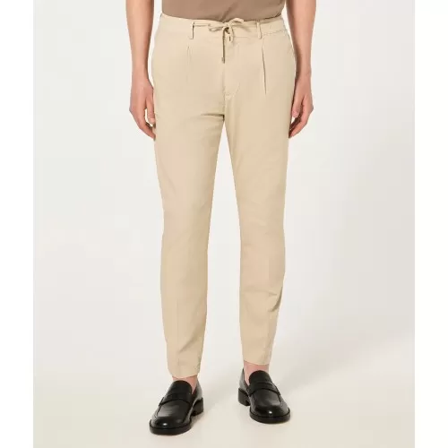 PANTALONE SLIM COULISSE CRUNA MITTE.1101 BURRO