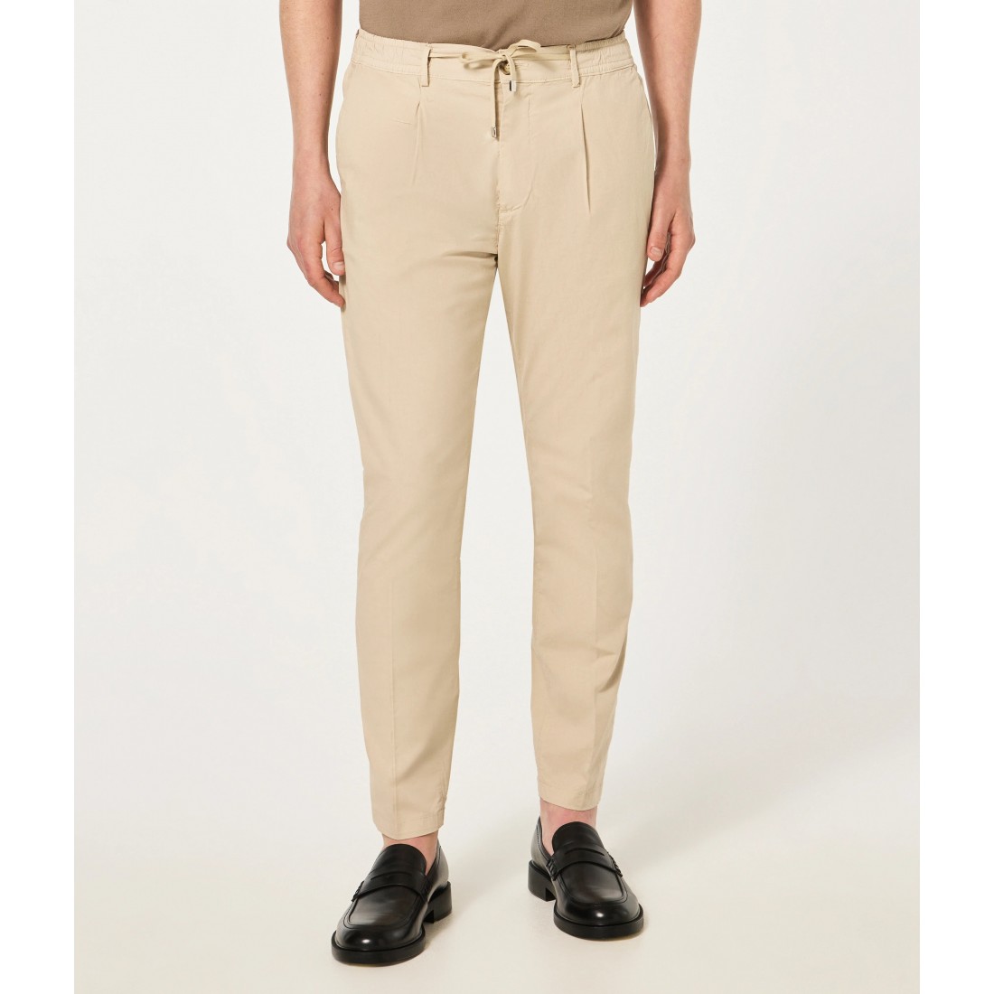 PANTALONE SLIM COULISSE CRUNA MITTE.1101 BURRO