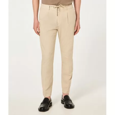 PANTALONE SLIM COULISSE CRUNA MITTE.1101 BURRO