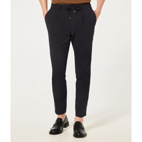 PANTALONE SLIM COULISSE CRUNA MITTE.1149 BLU