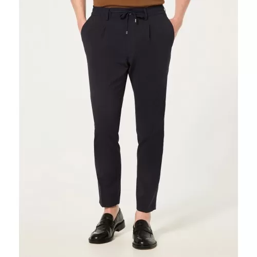 PANTALONE SLIM COULISSE CRUNA MITTE.1149 BLU
