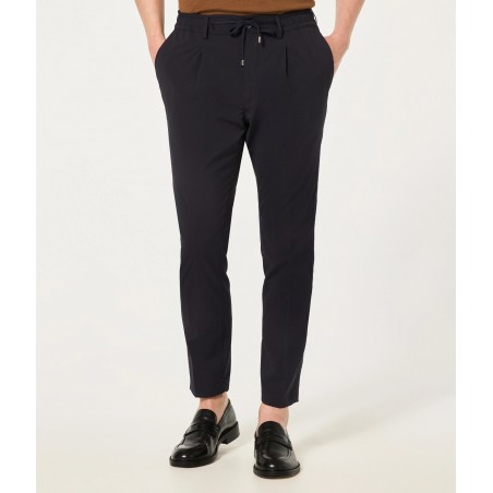 PANTALONE SLIM COULISSE CRUNA MITTE.1149 BLU