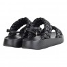 SANDALO IN NAPPA FOULARD ASH VOYAGEBIS01 BLACK