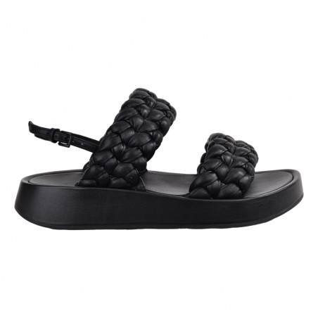 SANDALO IN NAPPA FOULARD ASH VOYAGEBIS01 BLACK