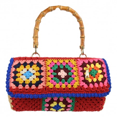 BORSA NOTO MEDIA CROCHET LA MILANESA NOTOM ROSSO