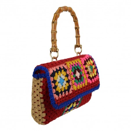 BORSA NOTO MEDIA CROCHET LA MILANESA NOTOM ROSSO