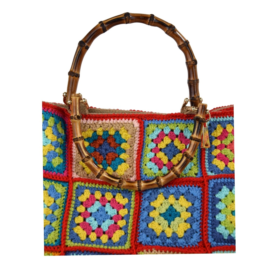 BORSA CROCHET GRANDE DUE MANICI LA MILANESA XC1R ROSSO