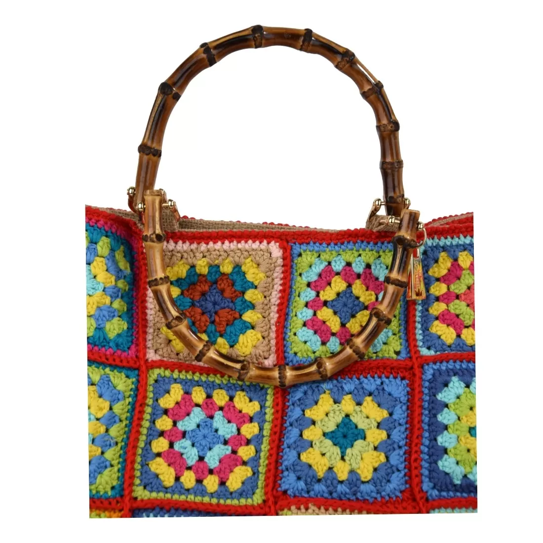 BORSA CROCHET GRANDE DUE MANICI LA MILANESA XC1R ROSSO