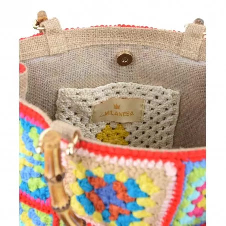 BORSA CROCHET GRANDE DUE MANICI LA MILANESA XC1R ROSSO