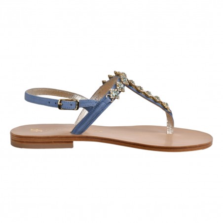 SANDALO IN NAPPA CON MICROCRISTALLI PAOLA FIORENZA FB956 RIVIERA