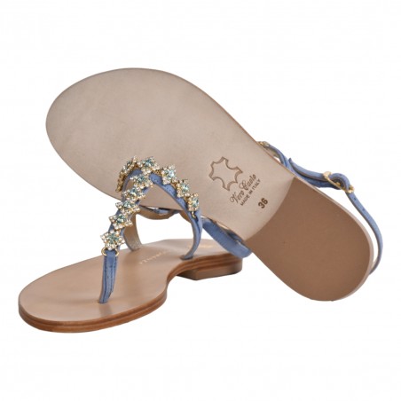 SANDALO IN NAPPA CON MICROCRISTALLI PAOLA FIORENZA FB956 RIVIERA