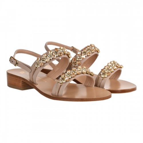 SANDALO IN NAPPA CON MICROCRISTALLI PAOLA FIORENZA FB968 MISIA