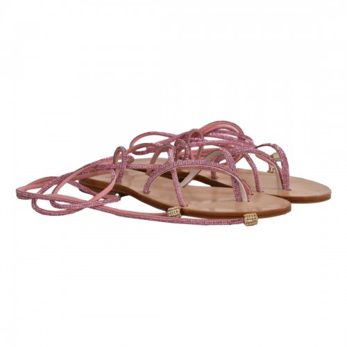 SANDALO GLADIO CON MICROCRISTALLI PAOLA FIORENZA FD21 ROSA