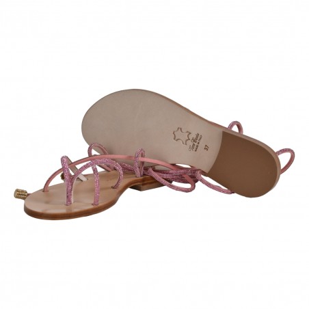 SANDALO GLADIO CON MICROCRISTALLI PAOLA FIORENZA FD21 ROSA