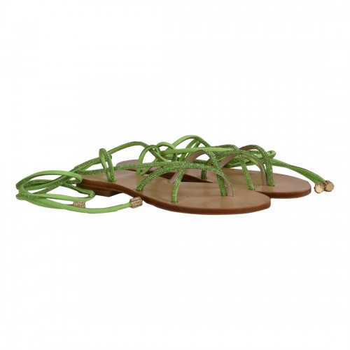SANDALO GLADIO CON MICROCRISTALLI PAOLA FIORENZA FD21 VERDE