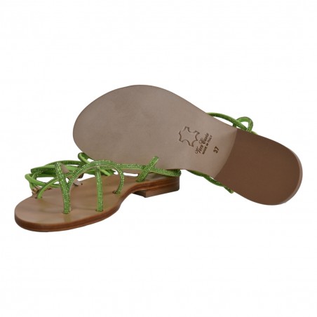 SANDALO GLADIO CON MICROCRISTALLI PAOLA FIORENZA FD21 VERDE