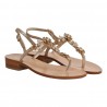 SANDALO IN PELLE CON MICROCRISTALLI PAOLA FIORENZA LRC3008 LEGNO