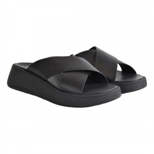 F-MODE LEATHER CROSS SLIDES FIT FLOP FW5 090